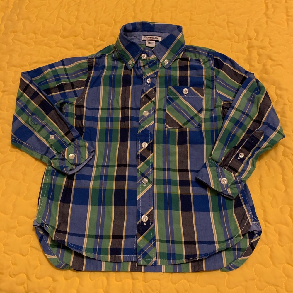 💥 Kitestrings by Hartstrings Shirt Boys Size 4 EUC Button Down Up Shirt